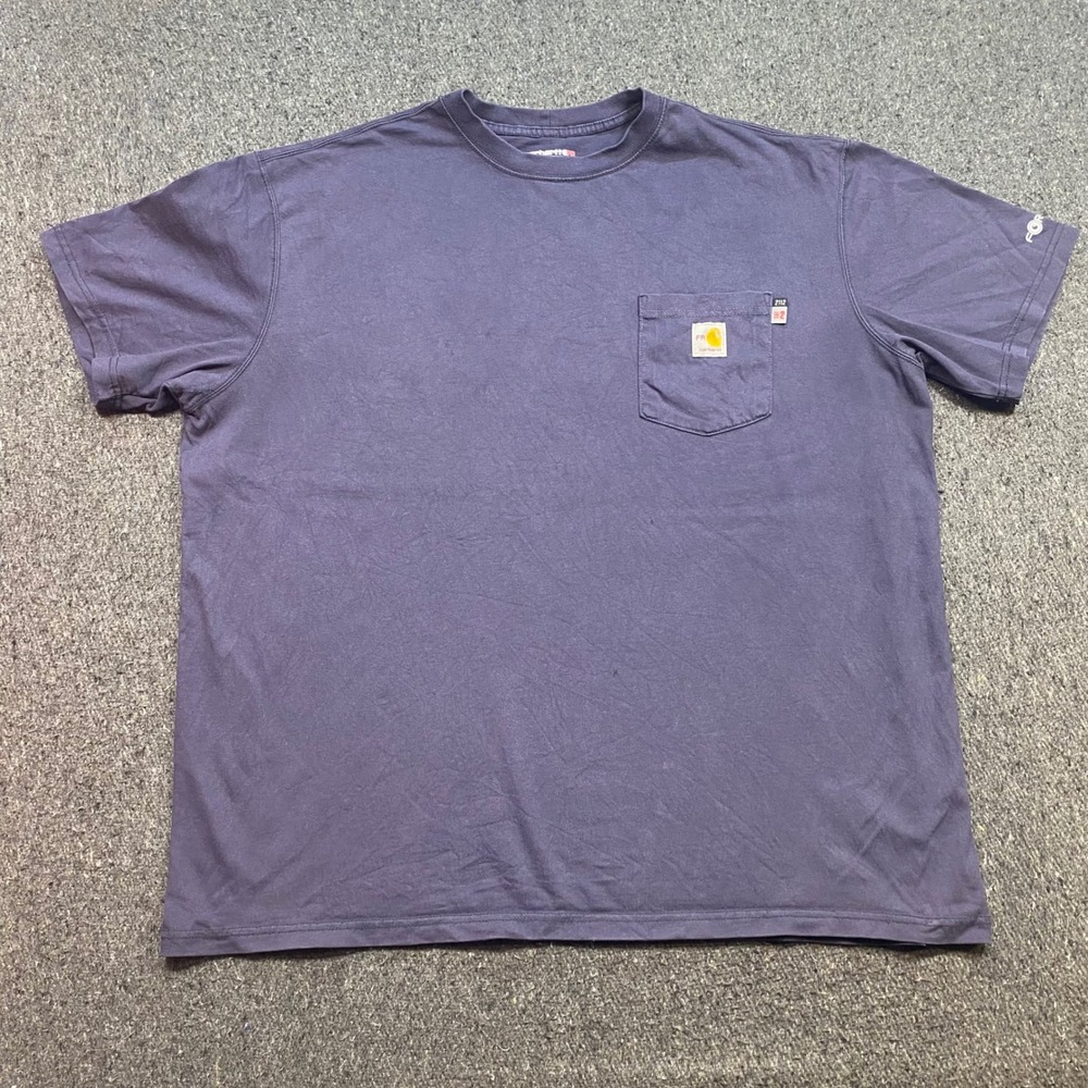 Carhartt FR TShirt Sz 2XL Mens Blue Force Flame Resistant Pocket Workwear 9320